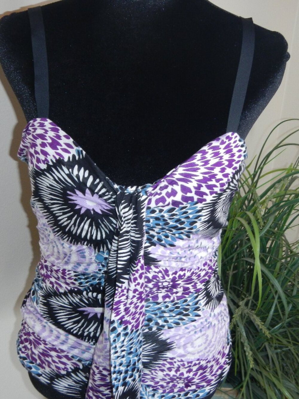 Etcetera Size 8 Abstract Print Ruched Tank Top |